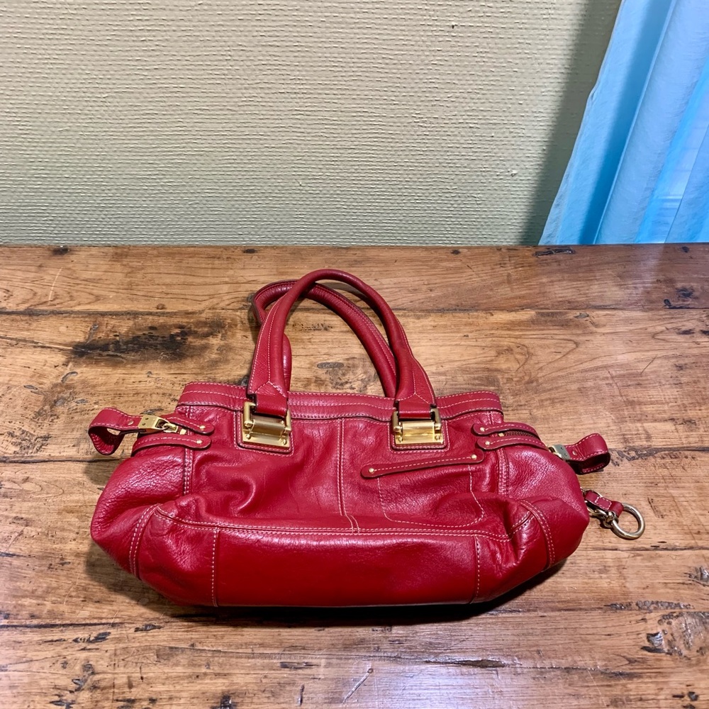 B Makowsky  Red Leather Bag